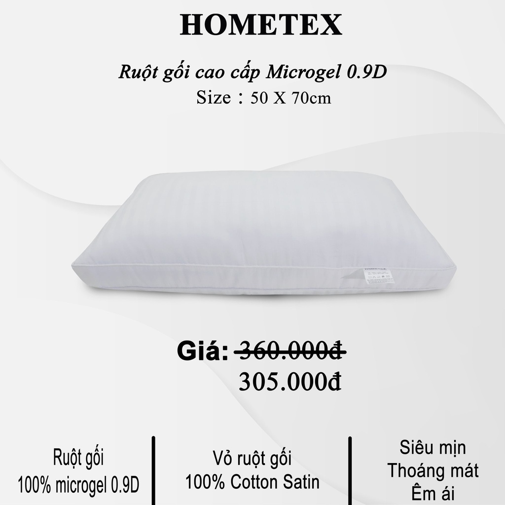 Ruột Gối Đầu Nằm Cao Cấp Microgel - Hometex Luxury Gòn Siêu Nhẹ Thoáng Mát Em Ái Duy Nhật Store