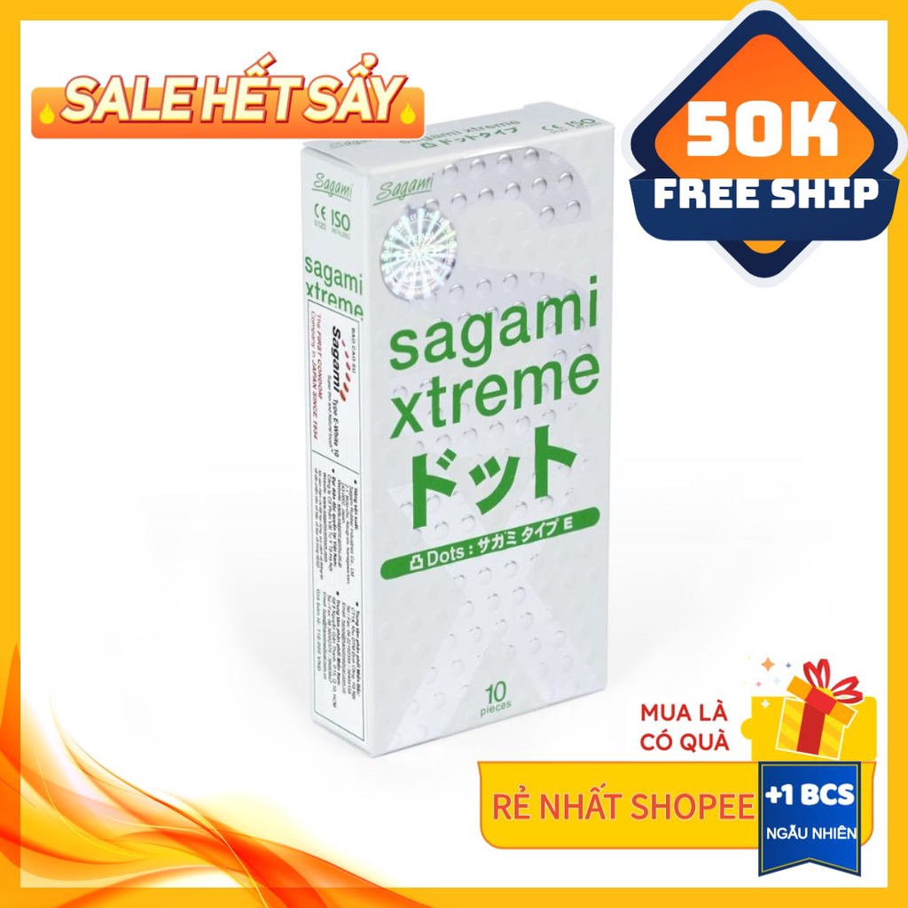 [CHÍNH HÃNG] Bao Cao Su Sagami Extreme White Gân Gai Xuất Xứ Nhật Bản - Hộp 10c