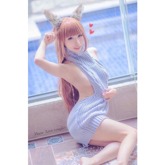 Váy len hở lưng sexy phong cách nhật bản anime