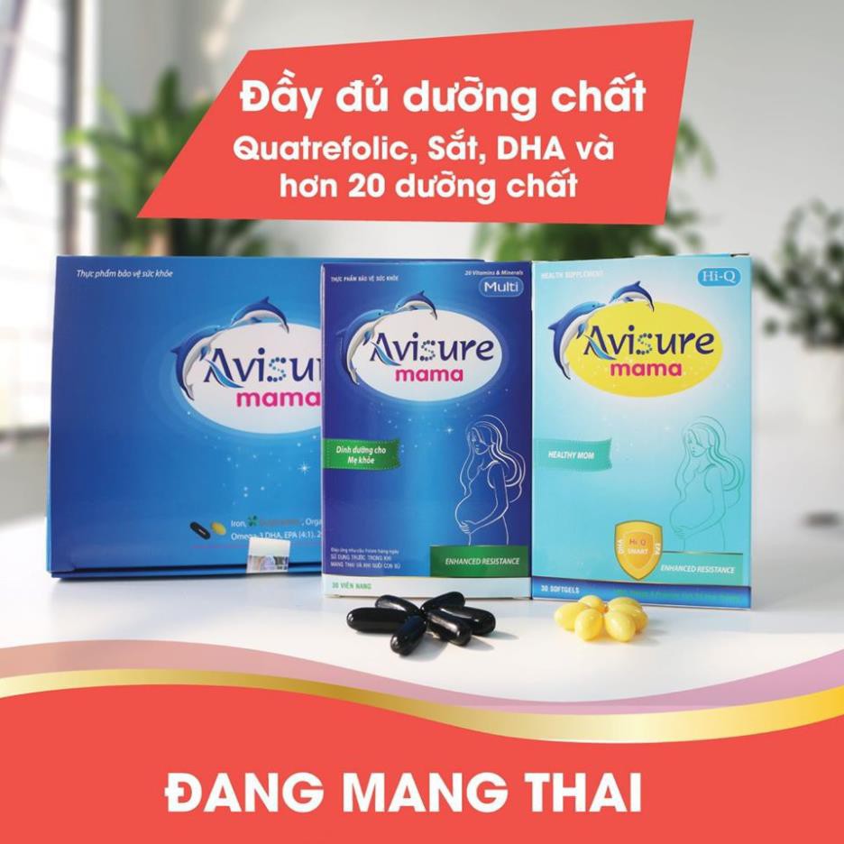 Combo Avisure Mama và Avisure Hi-cal - Bổ sung DHA, EPA, Canxi, Vitamin và khoáng chất cần thiết cho phụ nữ mang thai