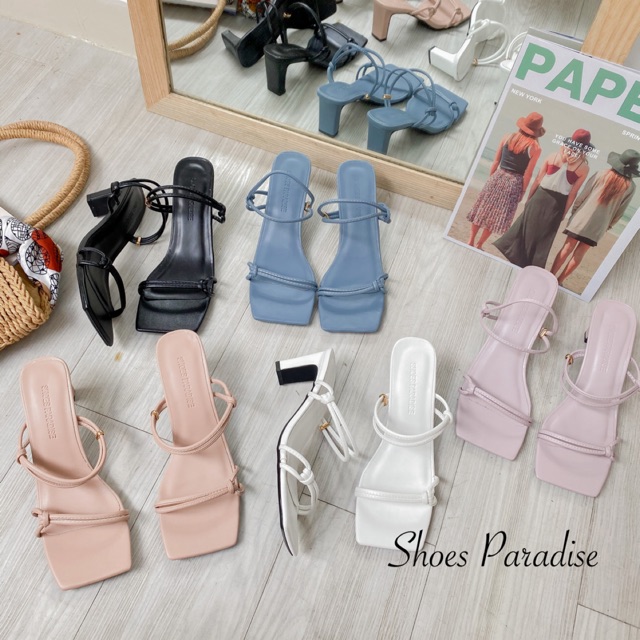 GIÀY SANDAL CAO GÓT QUAI MẢNH NÚT THẮT SHOES PARADISE