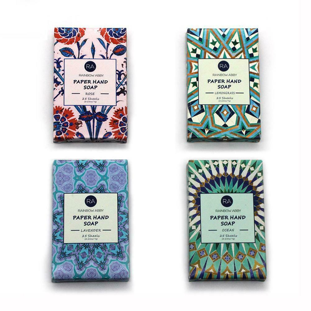 (Hàng Mới Về) Set 25 Tờ Xà Phòng Giấy Mini Dùng Một Lần Tiện Dụng Khi Đi Du Lịch