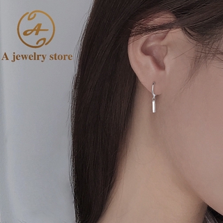 Khuyên Tai Bạc Kiểu Dáng Đơn Giản Phong Cách Hàn Quốc