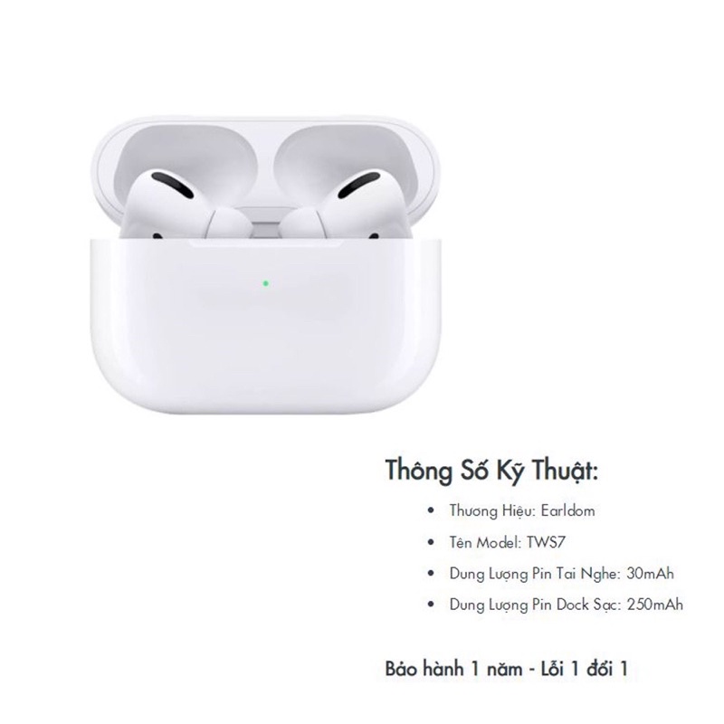 Tai Nghe Bluetooth Không Dây True Wireless Chính Hãng Earldom TWS7 sang trọng tinh tế âm thanh cực hay