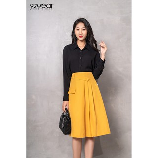 Áo Sơ mi nữ công sở dài tay nếp cài lệch ASW0615 - 92wear