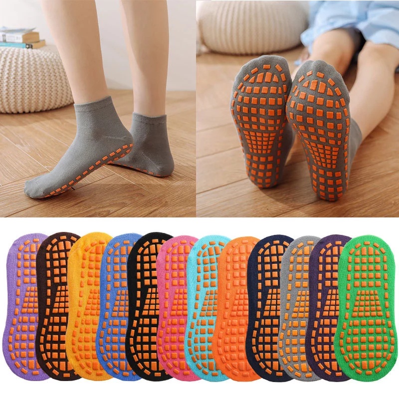 1 Đôi Tất Chống Trượt Thoáng Khí Màu Sắc Đơn Giản Cho Bé