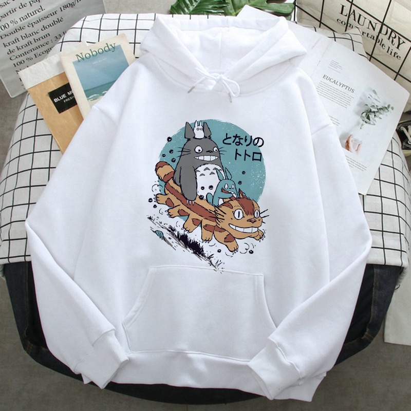 Áo Hoodie Bằng Lông Cừu Họa Tiết Hoạt Hình Totoro Ghibli Kawaii Dễ Thương Thập Niên 90 Cho Nam Và Nữ