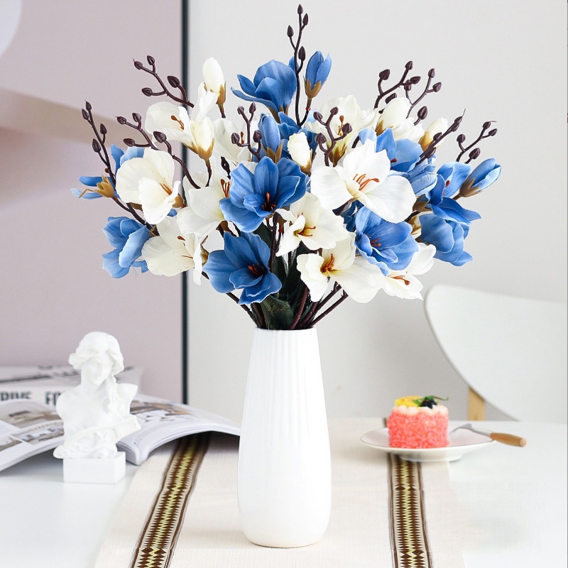 Hoa Giả- Hoa Diên Vĩ 43cm 5 Nhánh Decor Nhà Cửa, Studio Tinh Tế, Sang Trọng, Quý Phái