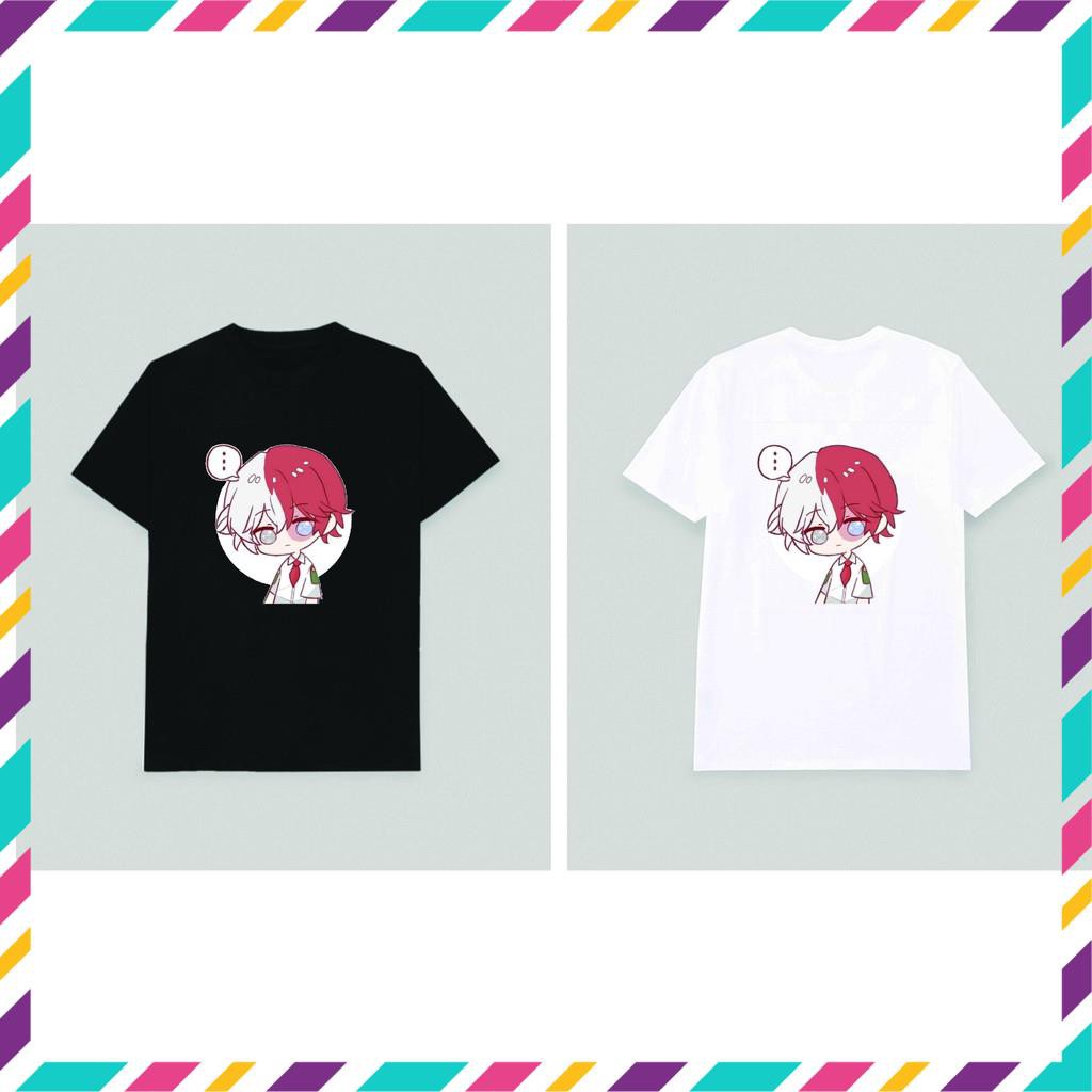 SALE- Áo thun phông đen trắng in hình MY HERO ACADEMIA BOKU NO HERO ACADEMIA TODOROKI chibi anime th