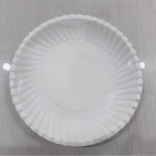 Combo 5 xấp dĩa giấy đựng thực phẩm màu trắng 16cm (50 cái/combo,10 cái/xấp)