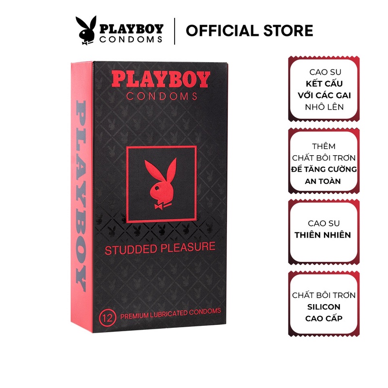 Bộ 2 Bao Cao Su PLAYBOY Studded Pleasure hộp 12 cái