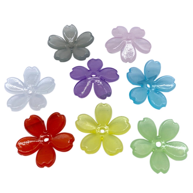 (50g khoảng 60 cái) Hoa nhựa ngọctrai 5 cánh, Nguyên liệu làm trang sức handmade