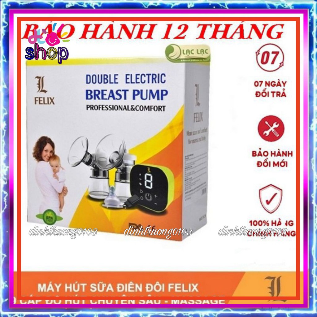 Máy hút sữa điện đôi Felix có massage, hút êm, nhỏ gọn, 9 cấp độ hút chuyên sâu