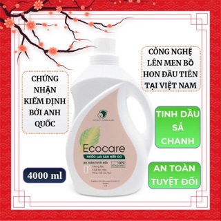 Nước lau sàn đuổi muỗi hữu cơ Bồ Hòn tinh dầu Sả Chanh 4 lít. Thương hiệu Ecocare