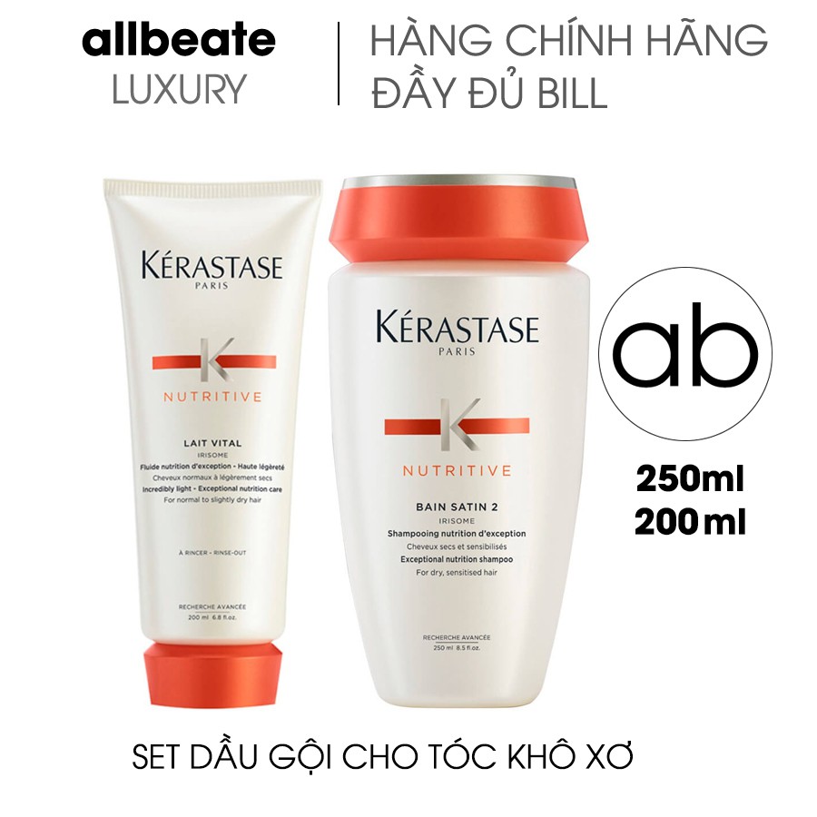 Set dầu gội xả dành cho tóc khô Kerastase Nutritive