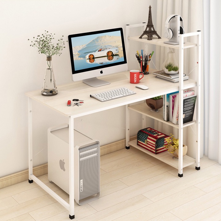 bàn làm việc gỗ, chân sắt dùng cho văn phòng, học bài, để máy tính cho học sinh, sinh viên giá rẻ vô địch - KQgiadunggia