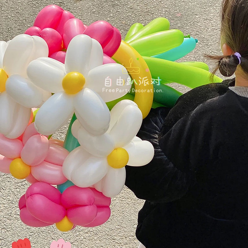 Bó Hoa Cúc Nhỏ Gắn Bong Bóng Trang Trí Tiệc Sinh Nhật / Ngoài Trời Cho Bé