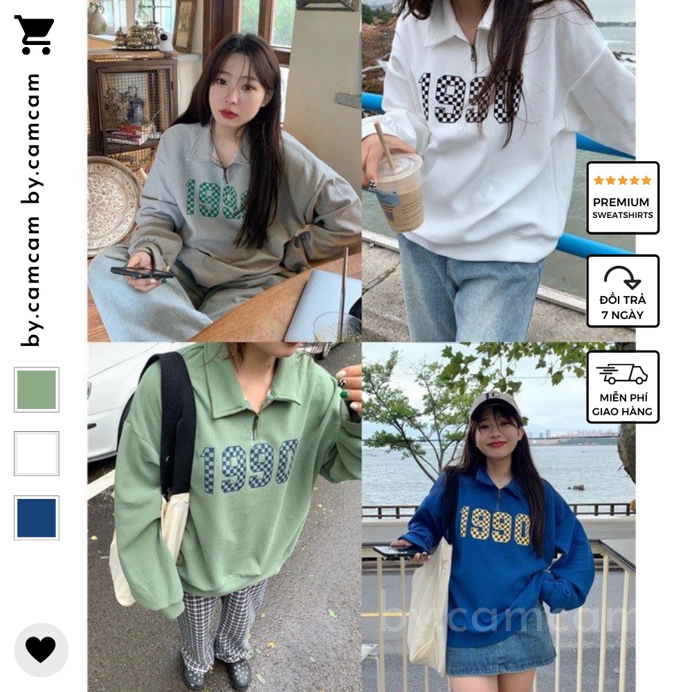 Áo Nỉ KÉO KHÓA POLO 4 MÀU Tay Dài Dáng Rộng Hot Nhất Top Ulzzang Freestyle Nam Nữ 𝘽𝙮.𝘾𝙖𝙢𝙘𝙖𝙢