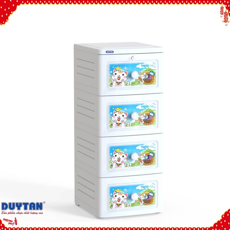 (Hà Nội) Tủ nhựa Duy Tân Tano 4 ngăn-Trắng