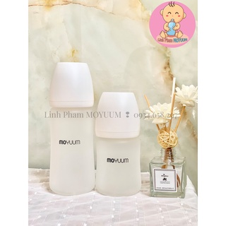 Bình sữa Moyuum Thuỷ tinh tráng Silicon 150ml/240ml Hàn quốc chính hãng