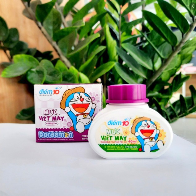 Mực Bút Máy Đoremon ⚡ 𝗠𝗮̀𝘂 Đ𝗮̣̂𝗺 ⚡ Thích Hợp Bơm Bút Cho Bút Máy-Màu Đẹp-Mau Khô Có 3 Màu Tím /Đen/Xanh