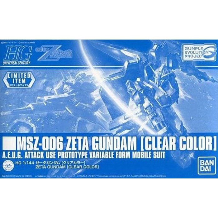 Mô Hình Gundam HG Zeta Clear Color P-Bandai 1/144 HGUC UC Đồ Chơi Lắp Ráp Anime Nhật