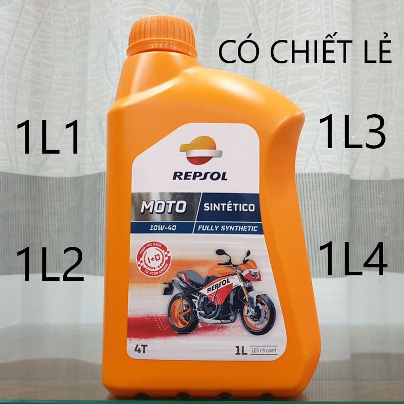 Nhớt Repsol Sintetico 10W40 Fully Synthetic - Xe số và Côn Tay