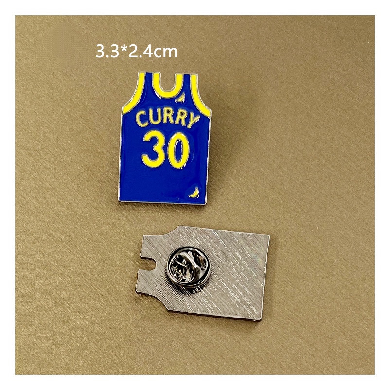 1 Huy Hiệu Cài Áo Ba Lô Hình Cầu Thủ Bóng Rổ Jordan Durant Kobe Curry Star