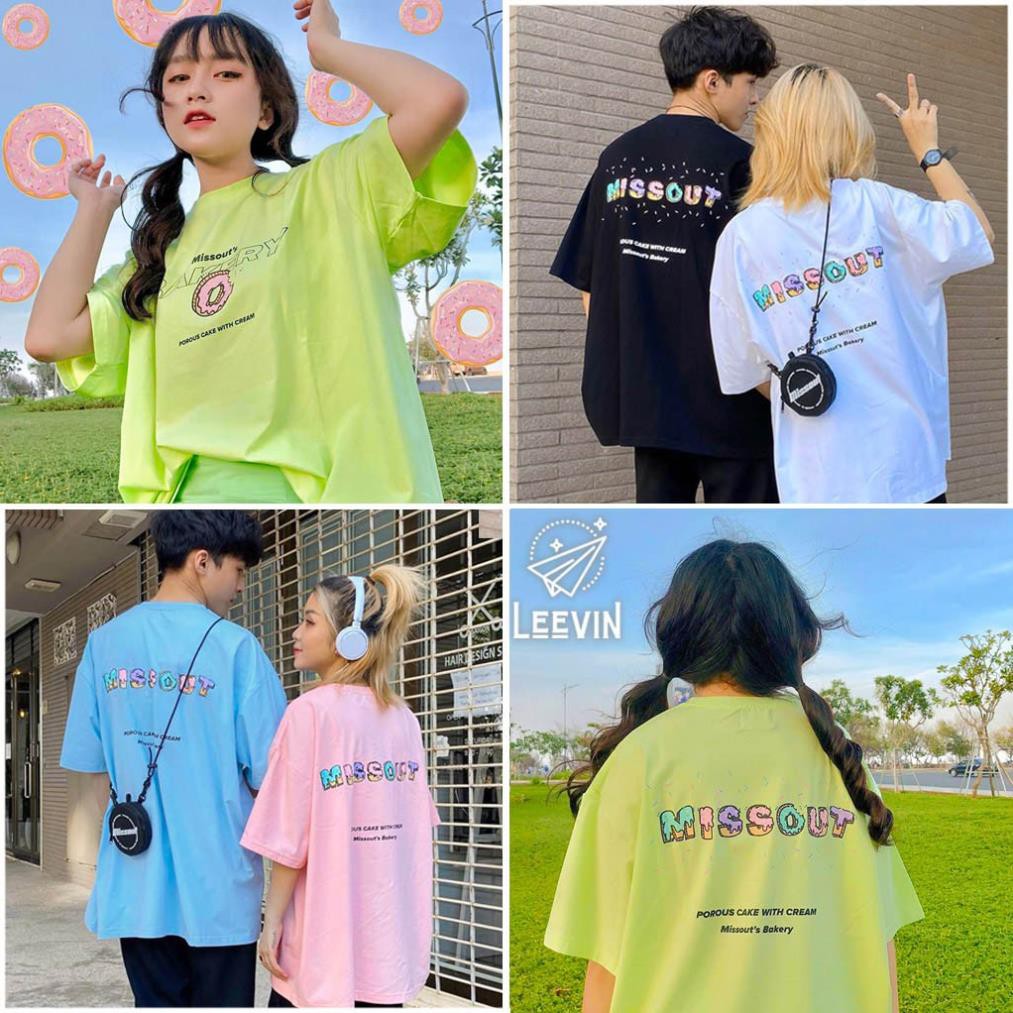 Xả Áo thun form rộng MISSOUT BAKERY Unisex Nam Nữ - Áo phông tay lỡ kiểu dài rộng giấu quần - Leevin Store