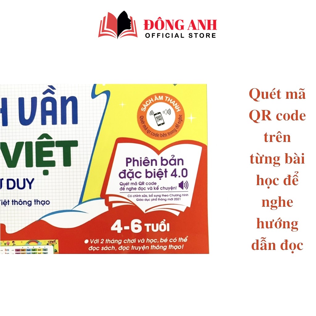 Sách - Tập Đánh Vần Tiếng Việt Theo Sơ Đồ Tư Duy dành cho bé từ 4-6 tuổi phiên bản âm thanh 4.0