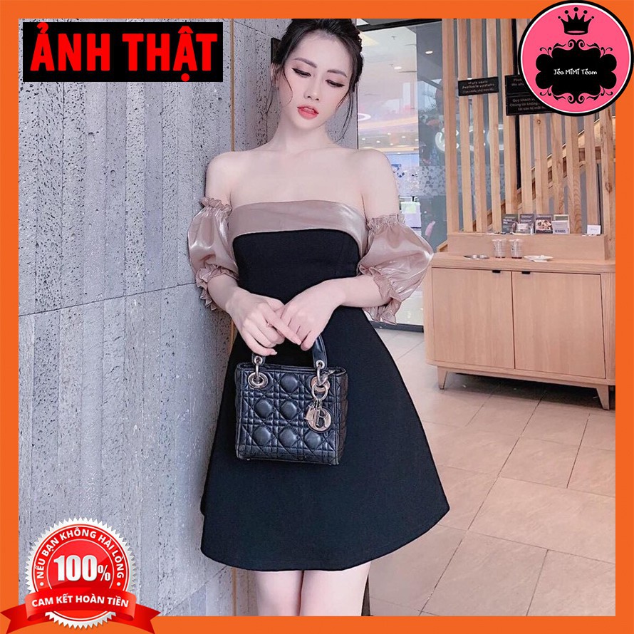 ĐẦM THUN NỮ SUÔNG - VÁY TRỄ VAI FREESIZE CÓ MÚT NGỰC VẢI TUYẾT MƯA PHỐI TƠ | BigBuy360 - bigbuy360.vn