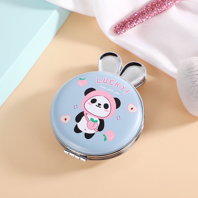 Gương Mini 2 Mặt Hình Tai Thỏ Nhiều Mẫu Hàn Quốc