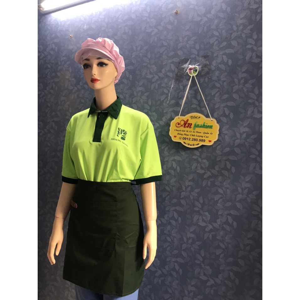 Tạp dề NGẮN Màu xanh đen phục vụ Giá Rẻ Tạp dề đồng phục quán cafe, làm bếp, gia đình -  Hình chụp thật