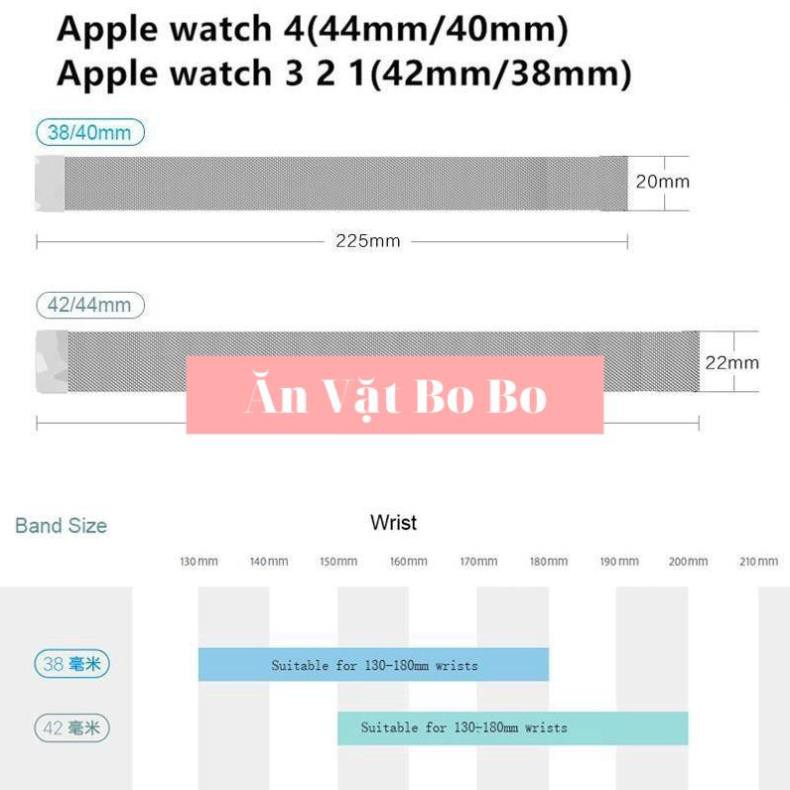 Dây Đeo Thép Không Gỉ Millance Cho Apple Watch Series 1/2/3/4/5/6/SE T500/W26/W46