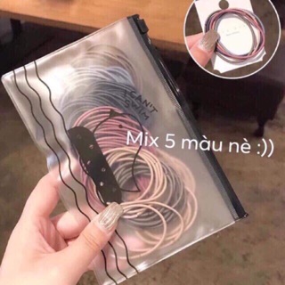 set 100 thun buộc tóc túi zip mẫu mới.