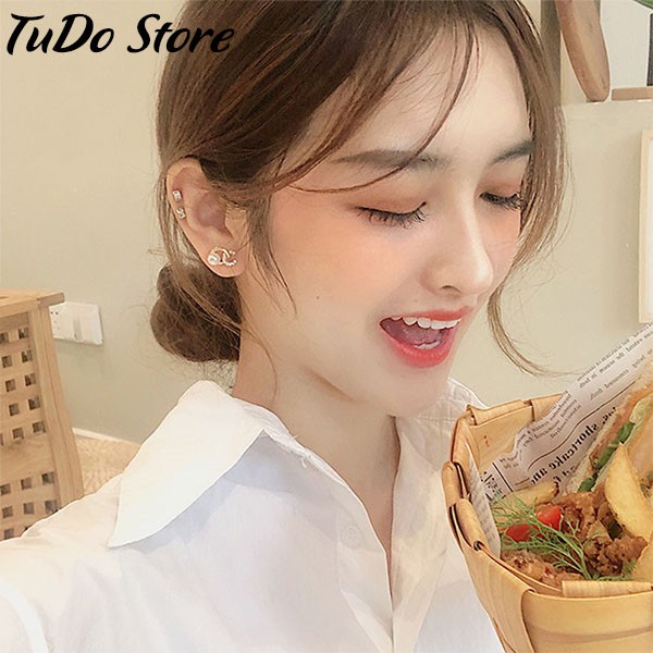 Khuyên tai, bông tai nữ Hàn quốc mạ bạc 925 phong cách trẻ trung cá tính HT9