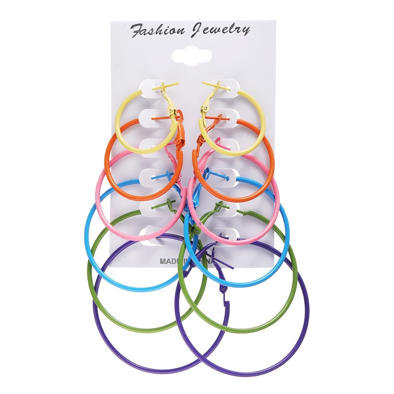 Set 6 đôi bông tai khoen tròn