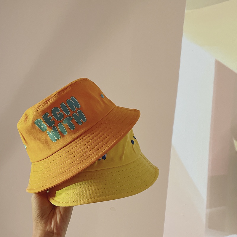 Mũ Tai Bèo Vành Rộng Chống Gió In Chữ Phong Cách Hàn Quốc Cho Bé