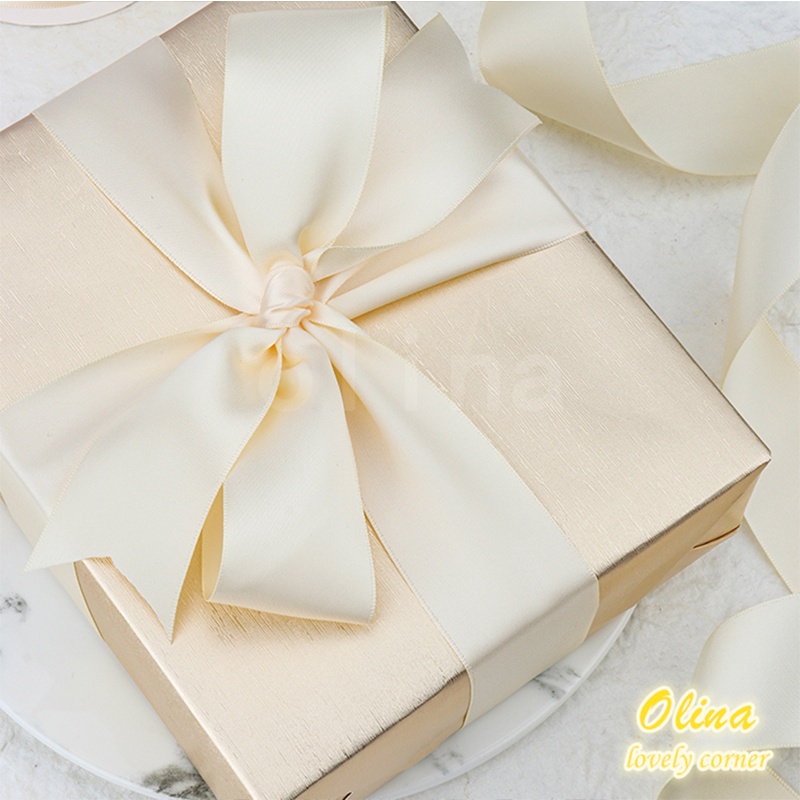 Cuộn Dây Ruy Băng Hai Mặt Bằng Polyester Rộng 3.8cm Dài 18.2m Dùng Để Gói Quà Đám Cưới