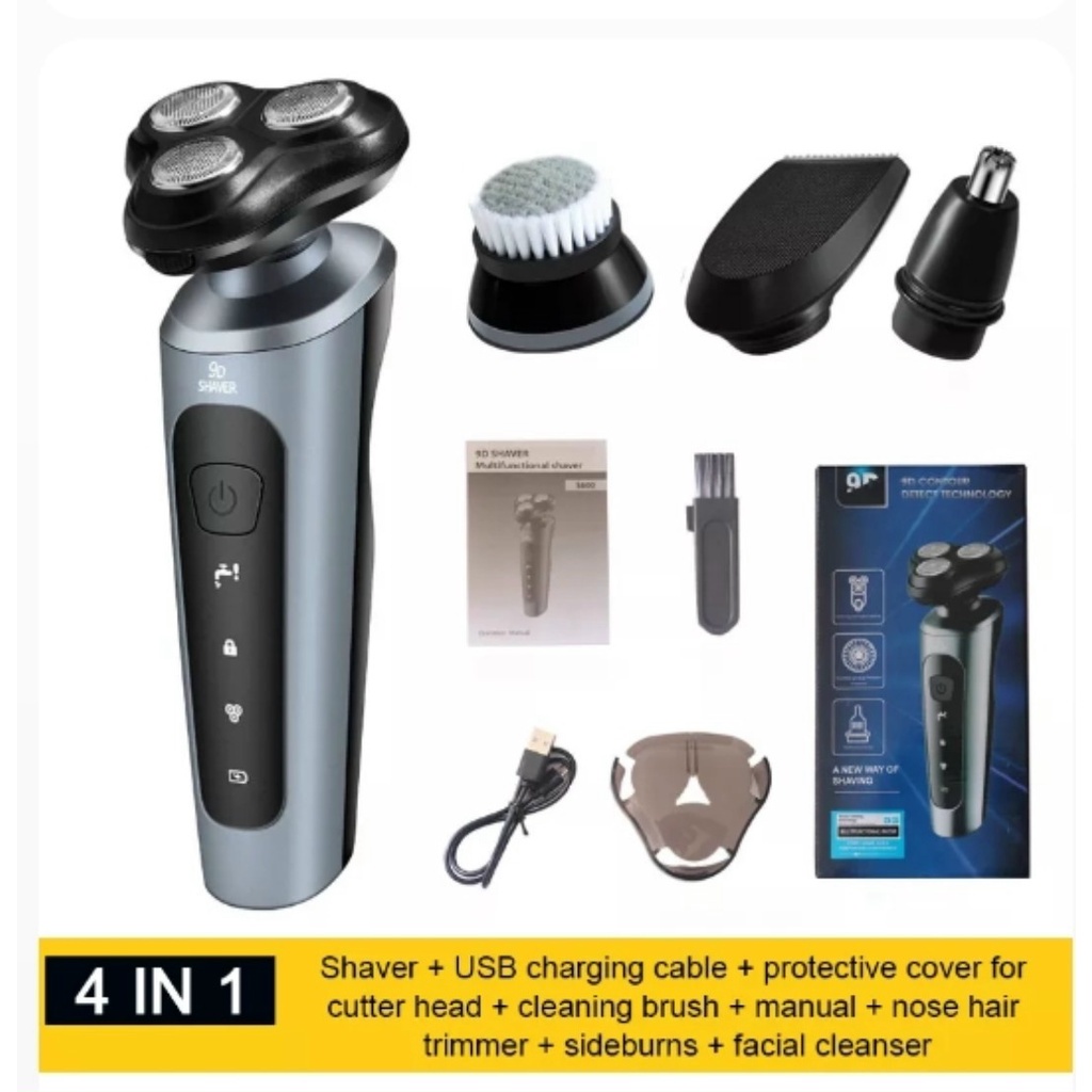 Bộ Cạo Râu 9D Shaver 4in1 Máy Cạo Râu Đa Năng Cao Cấp Chống Nước Sạc USB