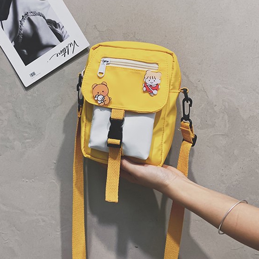 Túi vải dù dọc có khóa ngang, túi đeo chéo tote vải B | BigBuy360 - bigbuy360.vn