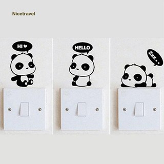Miếng Dán Tường Cho Công Tắc Hình Gấu Trúc Dễ Thương