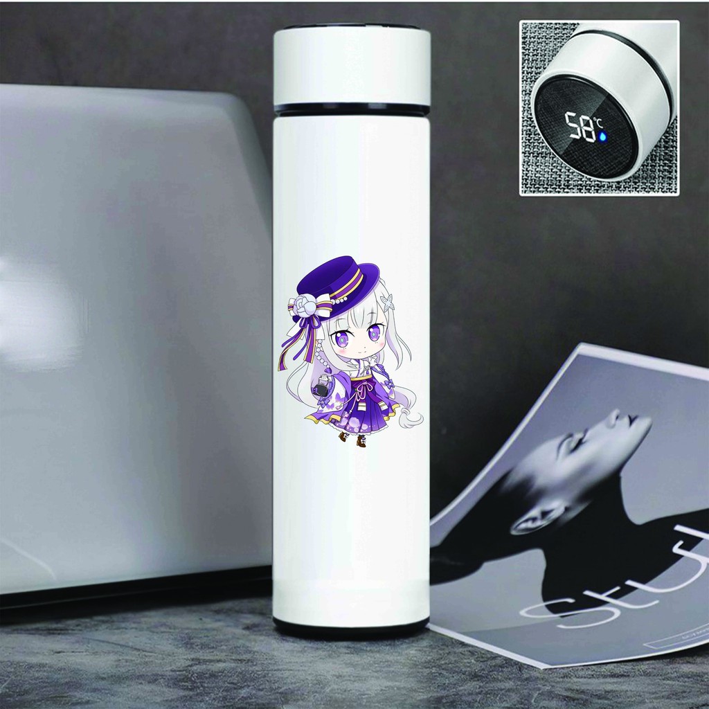 Bình giữ nhiệt đựng nước in hình RE:ZERO BẮT ĐẦU LẠI Ở THẾ GIỚI KHÁC tiện lợi xinh xắn anime chibi