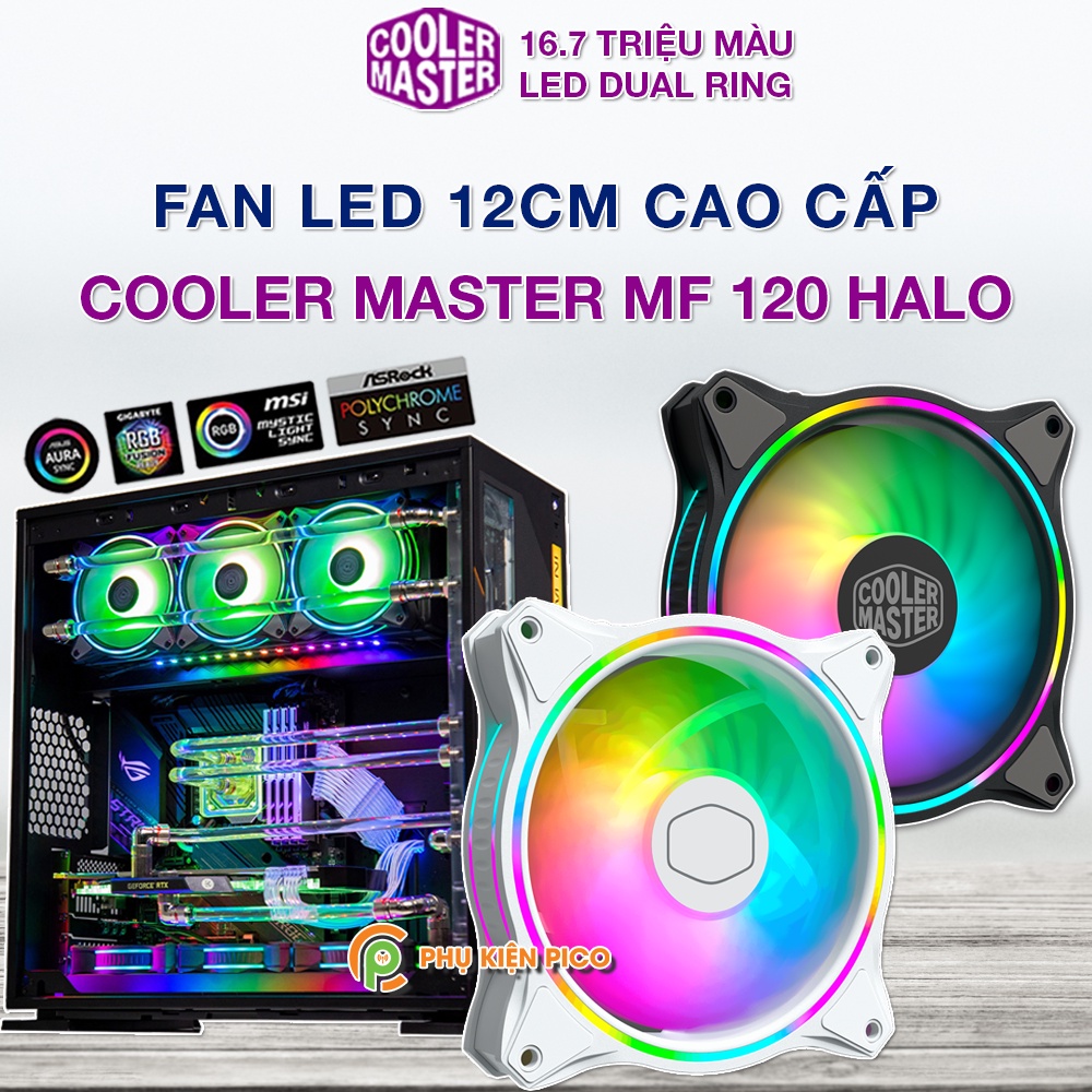 Quạt Fan Case 12CM Cooler master MF 120 Halo A-RGB - Quạt Fan Case 120 MasterFan MF120 Halo Dual Ring