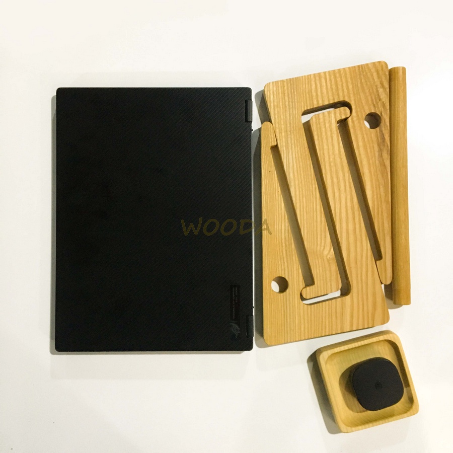 Kệ/giá đỡ laptop/macbook 2 tầng đa năng từ gỗ tự nhiên cao cấp