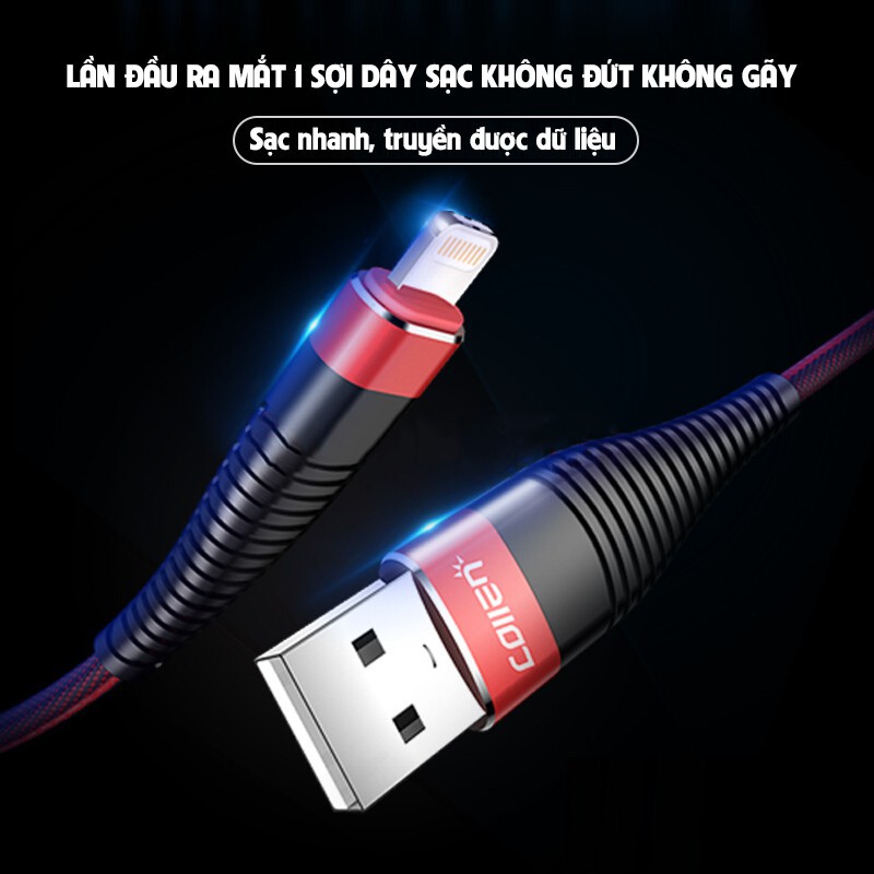 [SIÊU BỀN] Dây Cáp Sạc Chống Rối Cực Bên Dành Cho Điện Thoại iphone/micro/usb/type C- có thể truyền dữ liệu BH 1 năm