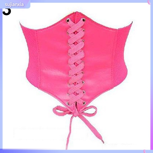 Đai nịt bụng làm thon gọn vùng eo da giả bản lớn phong cách vintage tiện lợi