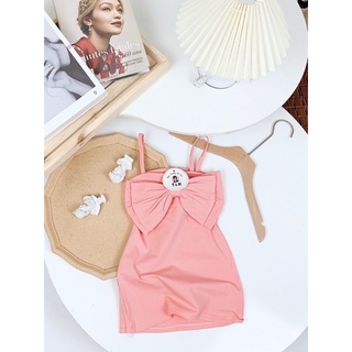 Set váy body dây nơ cho bé gái