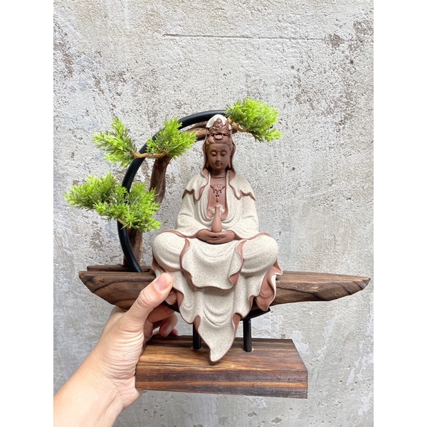 Kệ Gỗ Đặt Tượng Trang Trí , Có Thể Đốt Trầm Hương, Quà Tặng Tân Gia Khai Trương Sinh Nhật Trang Trí Thờ Cúng