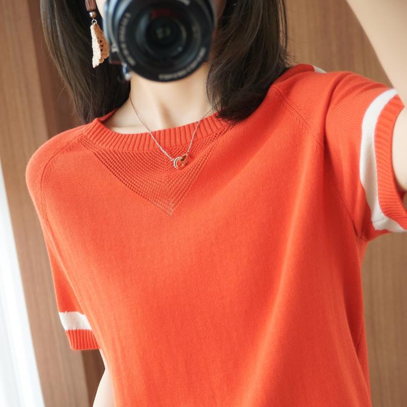 Plus Áo Thun Tay Ngắn Cổ Tròn Vải Cotton Lanh Mỏng 20 Màu Tùy Chọn Kiểu Hàn Quốc Thời Trang Mùa Hè Cho Nữ